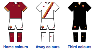 AS Roma Kit.  Tickets to all AS Roma Matches.