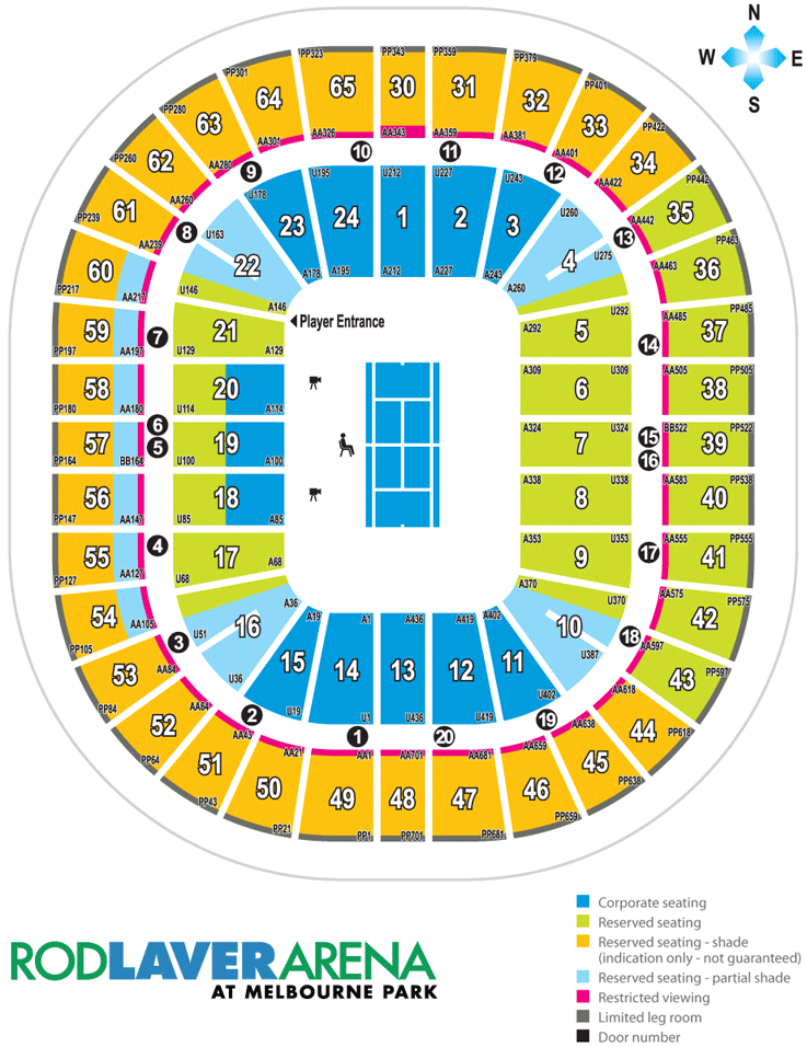 Rod Laver Arena Seating Chart